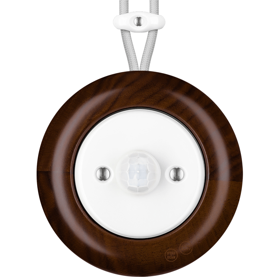 WOODEN PORCELAIN SURFACE MOUNTED NUCLEUS SOCKET MOTION SENSOR - DYKE & DEAN