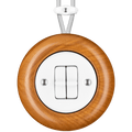 WOODEN PORCELAIN SURFACE MOUNTED PADELUS DOUBLE TOGGLE SWITCH - DYKE & DEAN