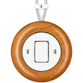 WOODEN PORCELAIN SURFACE MOUNTED PADELUS FAT BUTTON SWITCH - DYKE & DEAN