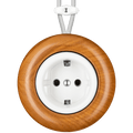 WOODEN PORCELAIN SURFACE MOUNTED PADELUS SOCKET SCHUKO - DYKE & DEAN