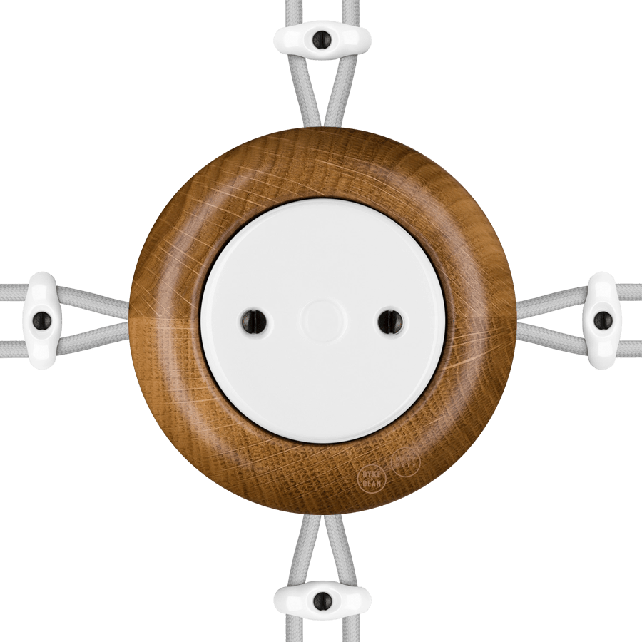 WOODEN PORCELAIN SURFACE MOUNTED ROBUS JUNCTION BOX - DYKE & DEAN