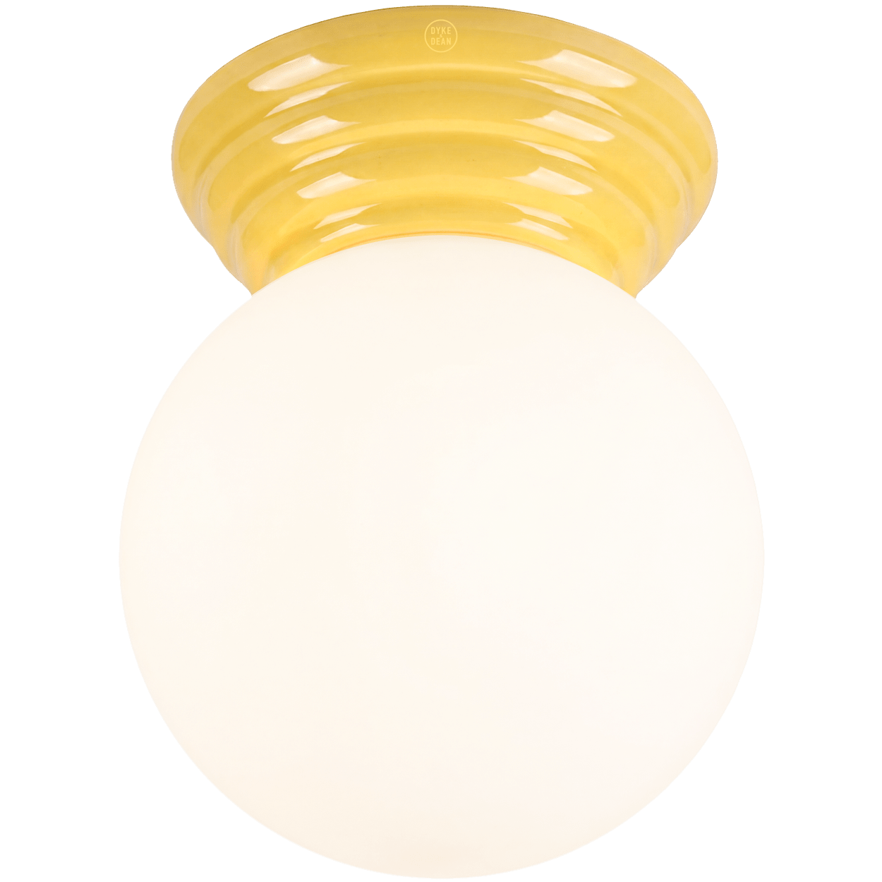 YELLOW CERAMIC SCONCE WATERPROOF OPAL GLOBE CEILING LIGHT - DYKE & DEAN
