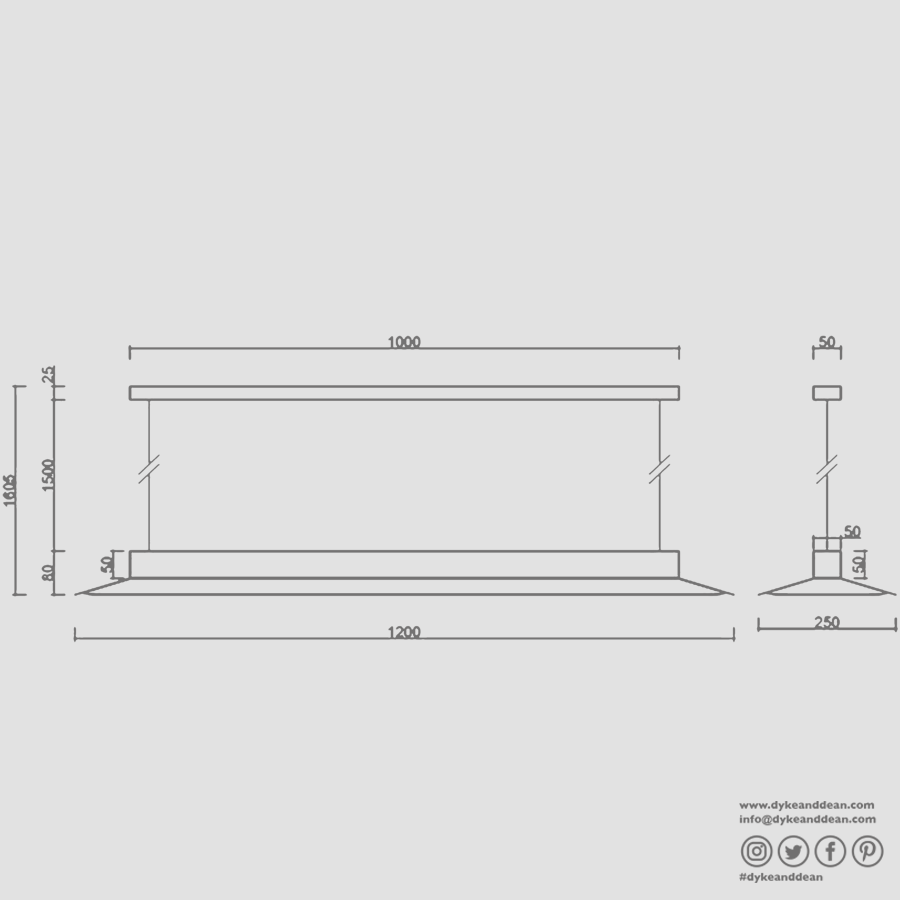 YOTTSU SUSPENSION BEAM PENDANT LIGHT LONG - DYKE & DEAN