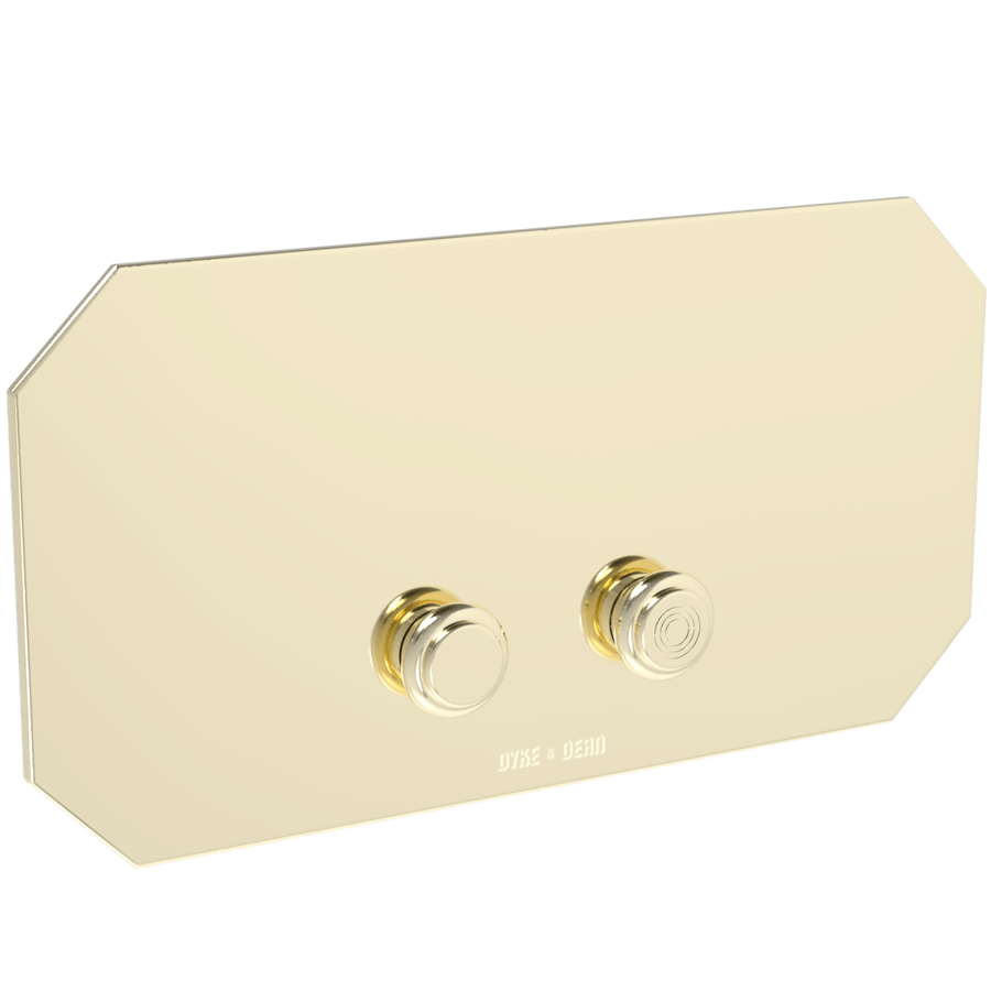 45° DEGREE CORNERS TOILET FLUSH PLATE BRASS - DYKE & DEAN