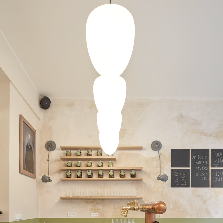 ACORN PENDANT BRASS 350mm - GLASS PENDANTS - DYKE & DEAN  - Homewares | Lighting | Modern Home Furnishings