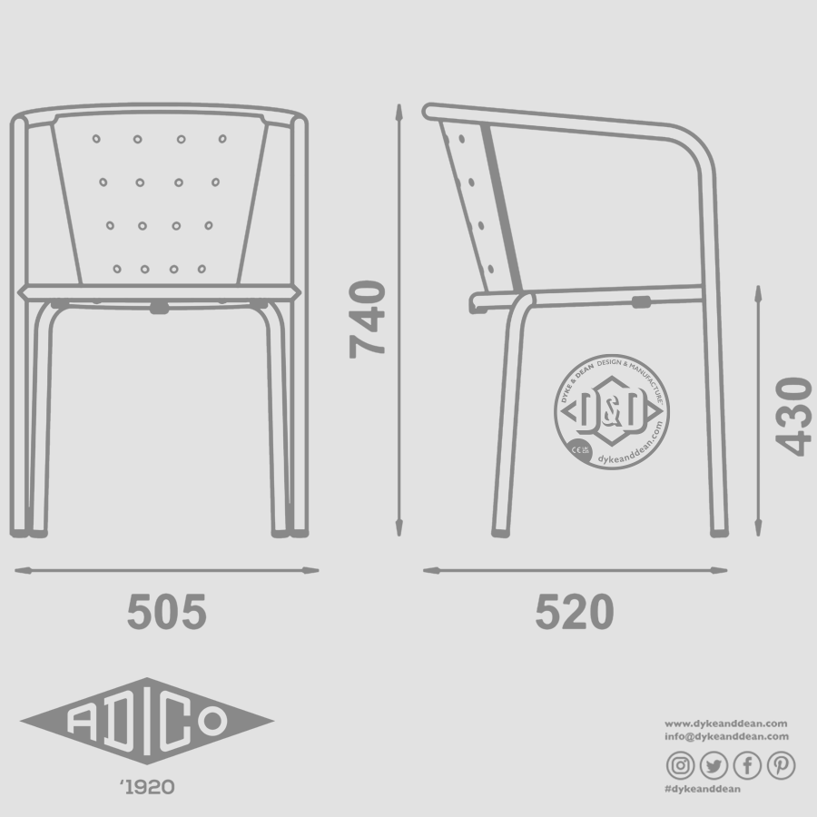 ADICO 508 STACKING CHAIR - DYKE & DEAN