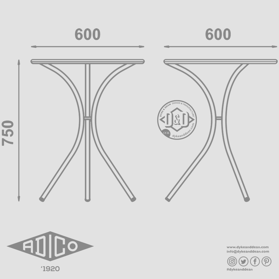 ADICO 590 BISTRO TABLE ROUND - DYKE & DEAN