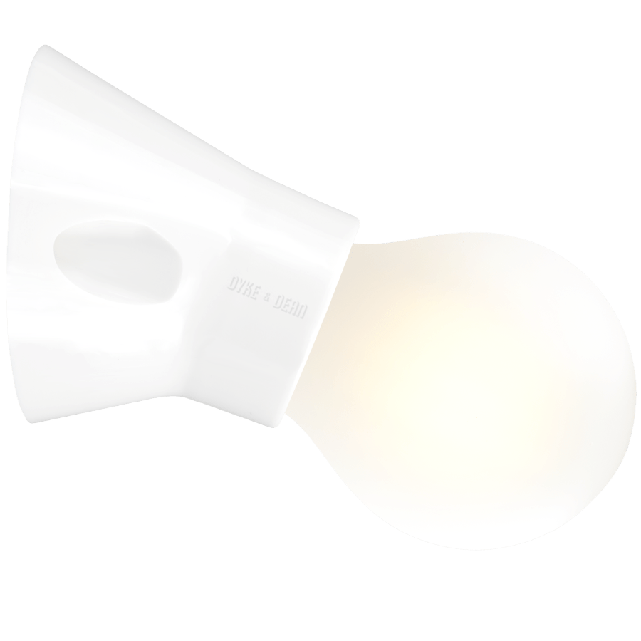 ANGLED WHITE WALL BATTEN LAMP E27 - DYKE & DEAN