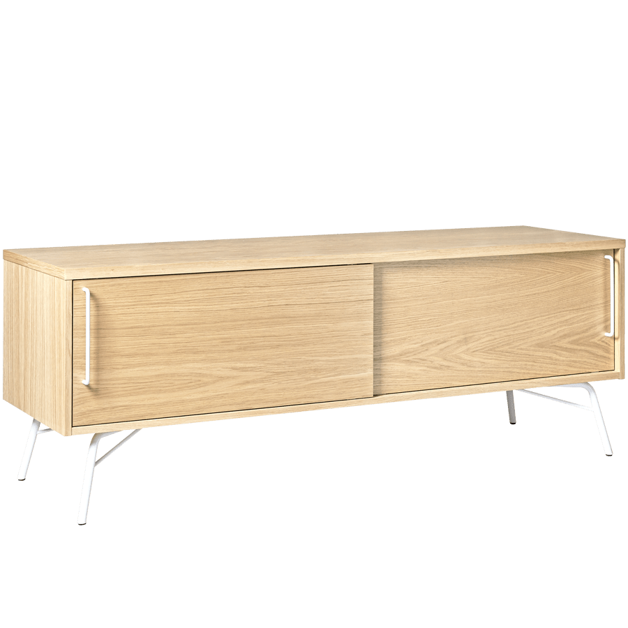 ASHBURN TV SIDEBOARD OAK WHITE LEGS - DYKE & DEAN