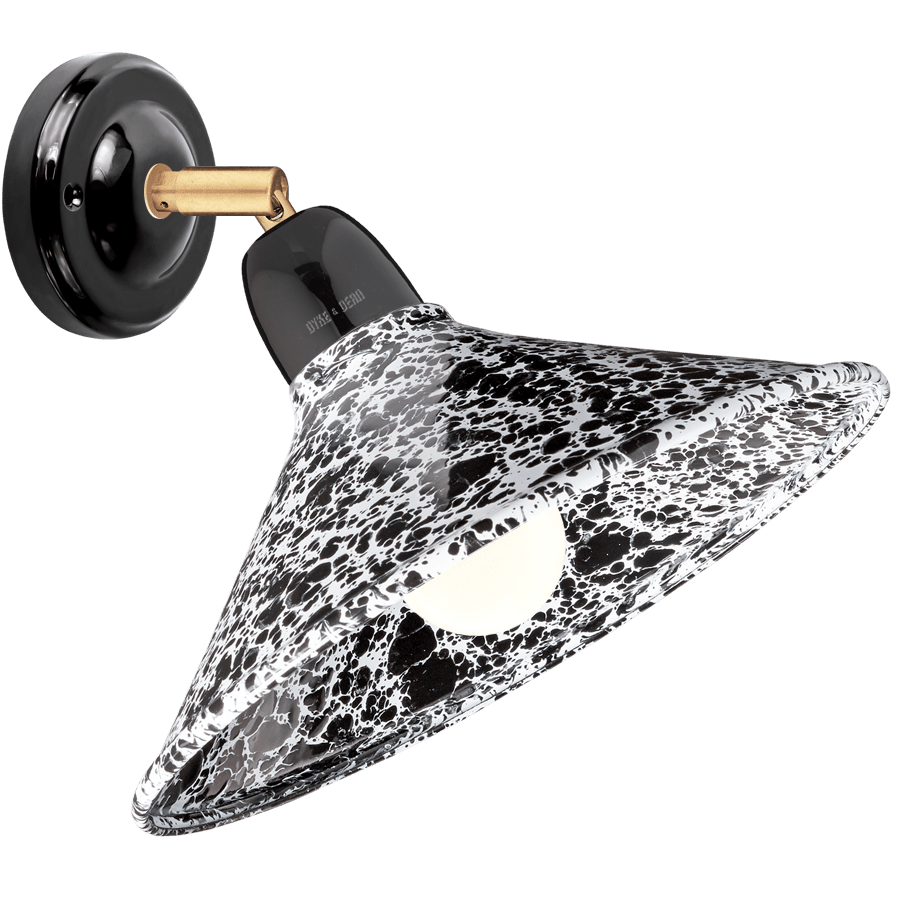 BLACK ENAMEL ELBOW BLACK CERAMIC LAMP - DYKE & DEAN