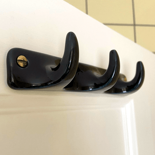 BLACK PORCELAIN HOOK 3 - BATHROOM - DYKE & DEAN  - Homewares | Lighting | Modern Home Furnishings