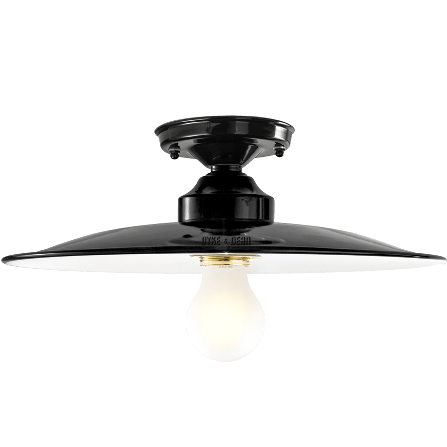 BLACK PORCELAIN TURIN CEILING SHADE - DYKE & DEAN