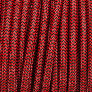 BLACK & RED ZIG ZAG ROUND FABRIC CABLE - DYKE & DEAN