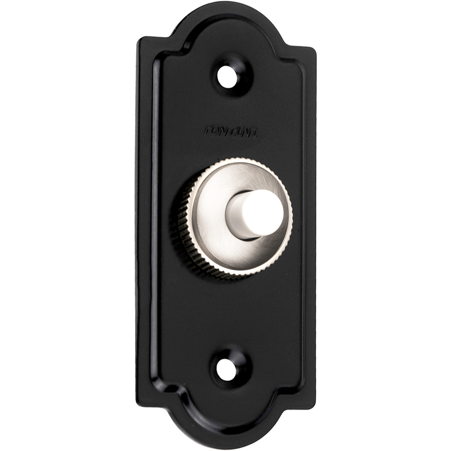 BLACK/STEEL PUSH BUTTON DOORBELL - HARDWARE - DYKE & DEAN  - Homewares | Lighting | Modern Home Furnishings