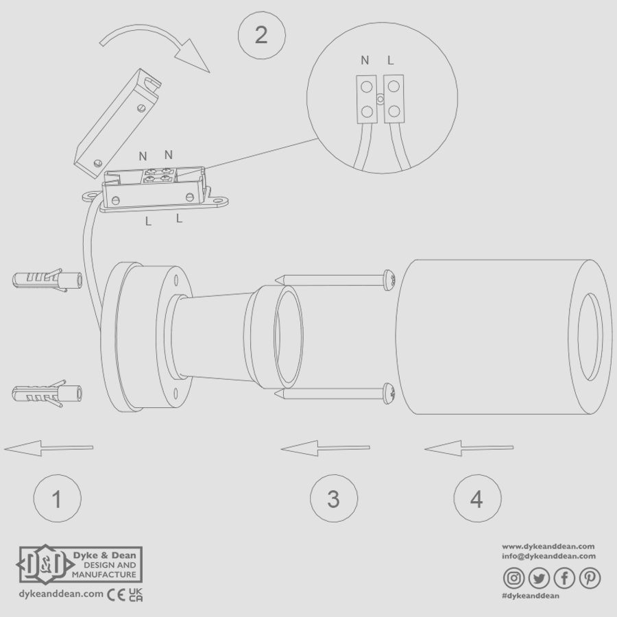 BRASS CYLINDER LAMP - DYKE & DEAN