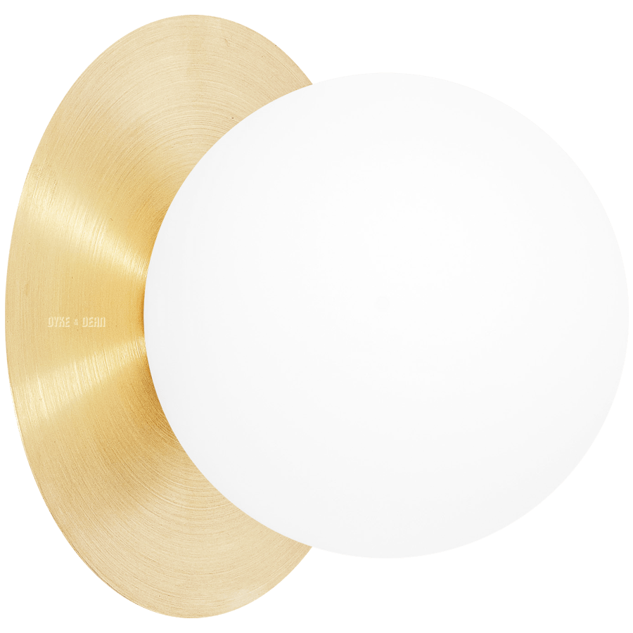BRASS DISC GLOBE WALL LIGHT - DYKE & DEAN