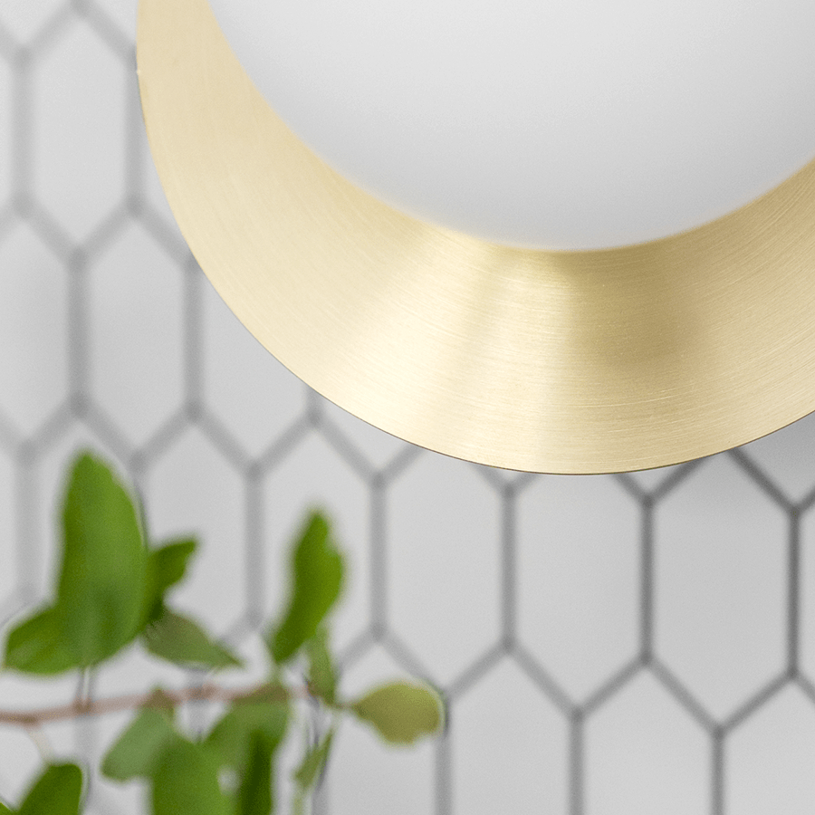 BRASS DISC GLOBE WALL LIGHT - DYKE & DEAN