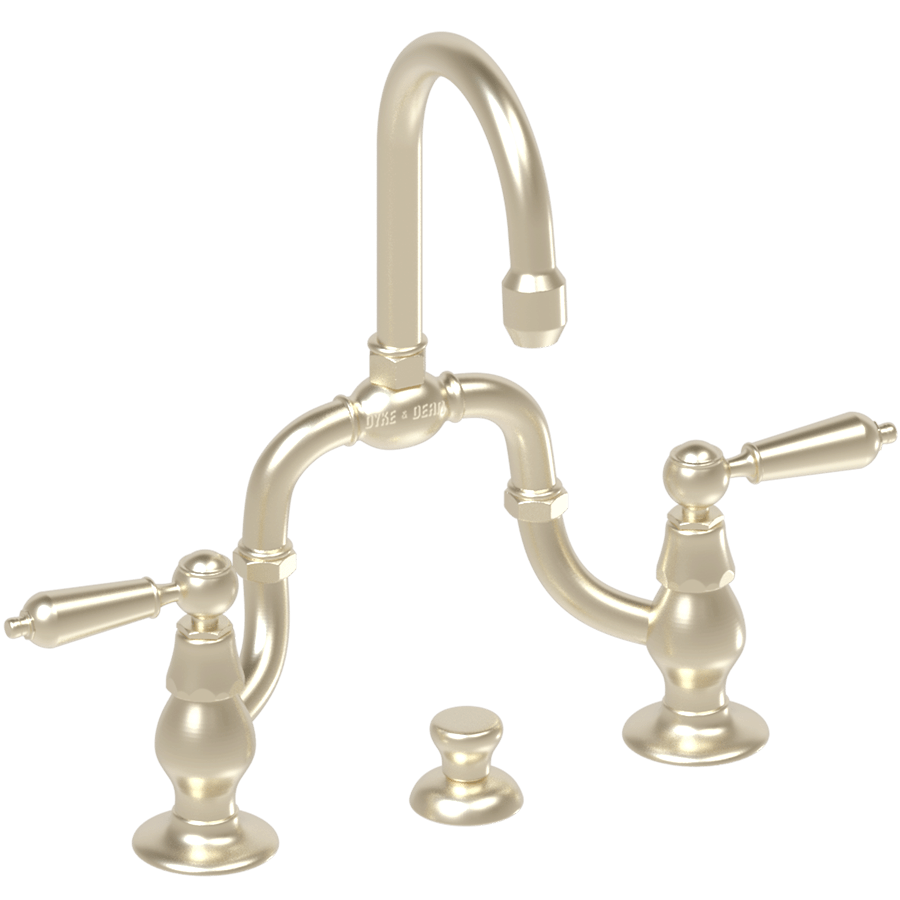 BRIDGE SINK MIXER METAL LEVER TAPS BRASS - DYKE & DEAN