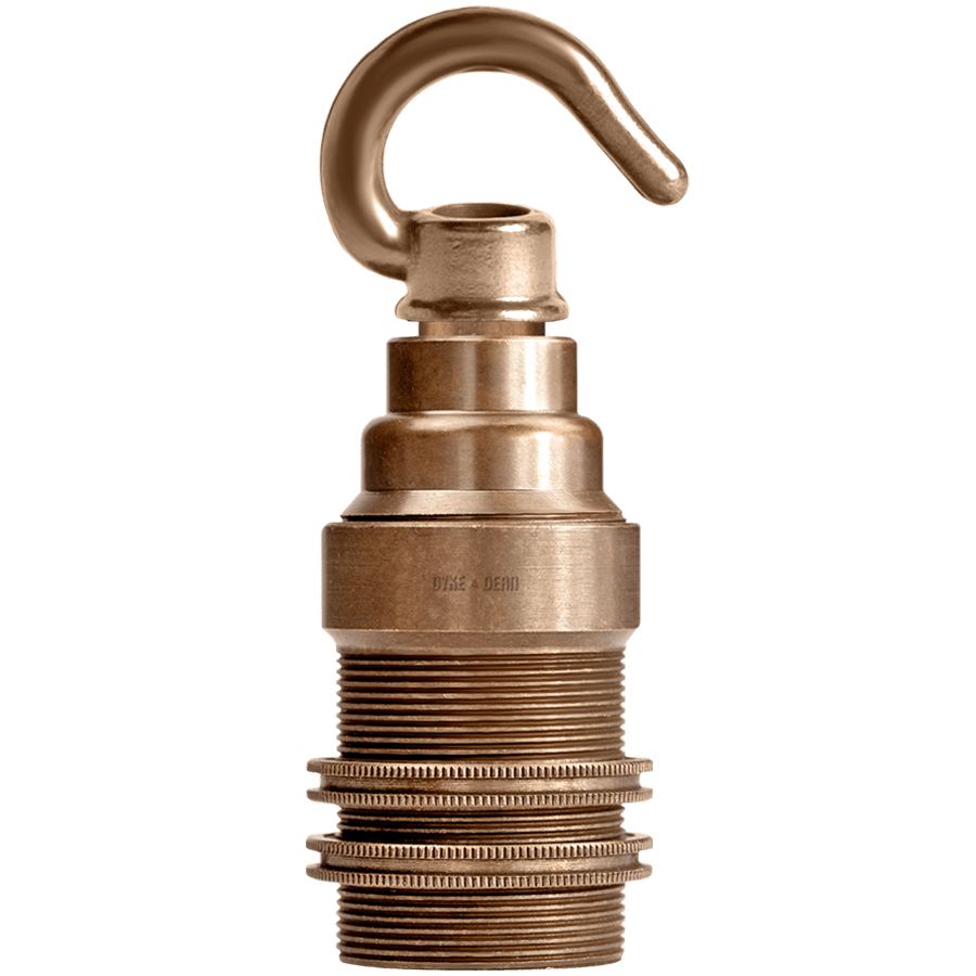 BRONZE EFFECT E14 HEAVY METAL BULB HOLDER HOOK - DYKE & DEAN