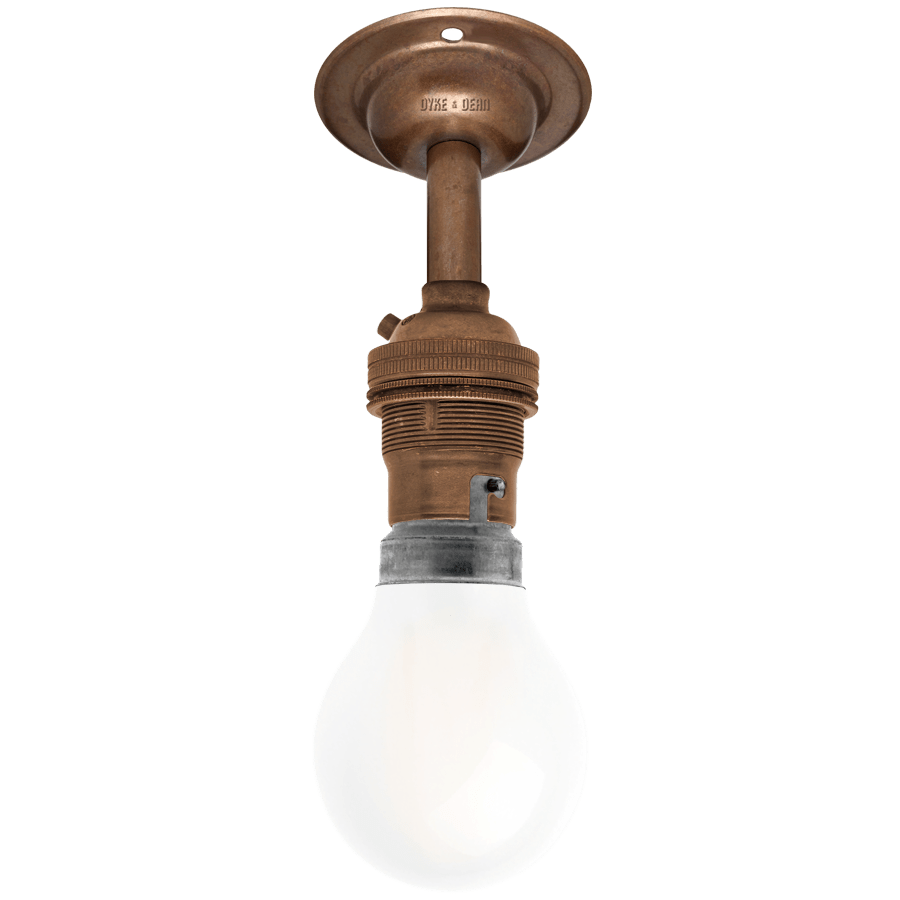 BRONZE EFFECT FIXED EXTENDED BAYONET WALL BULB HOLDER - DYKE & DEAN