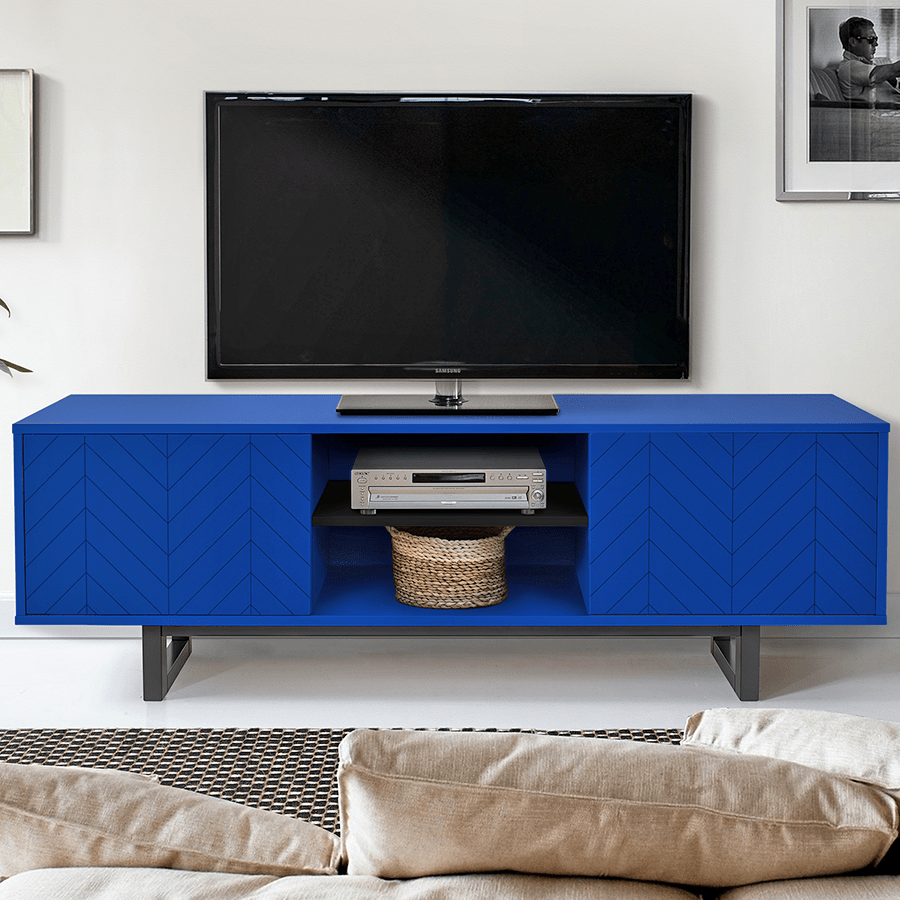 CAMDEN BLUE TV SIDEBOARD OAK - DYKE & DEAN