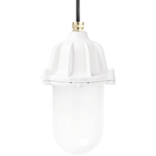 CAST LANTERN FROSTED PENDANT WHITE - DYKE & DEAN