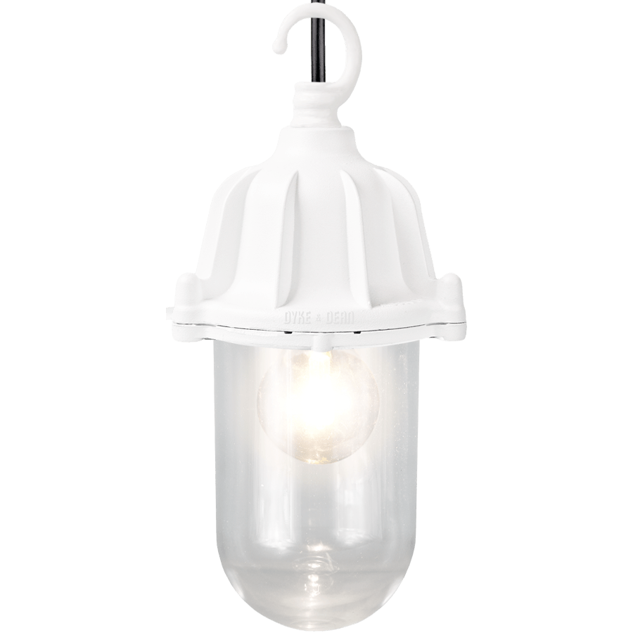 CAST LANTERN PENDANT WHITE BRASS CABLE GLAND - DYKE & DEAN