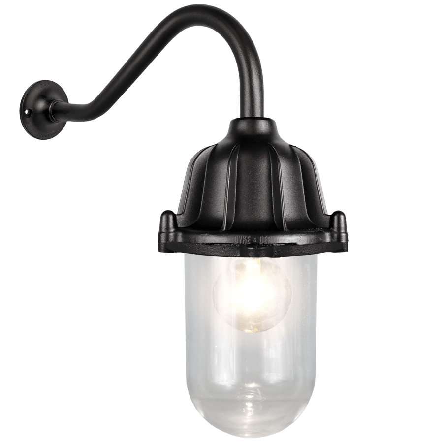 CAST SWAN NECK LANTERN BLACK - DYKE & DEAN
