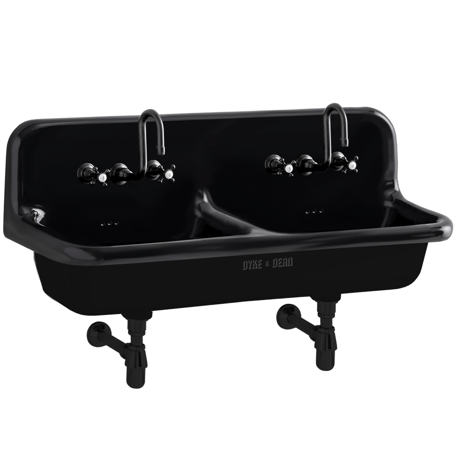 CERAMIC MOUNTED DOUBLE SINK WITH COLOUR OPTIONS - DYKE & DEAN