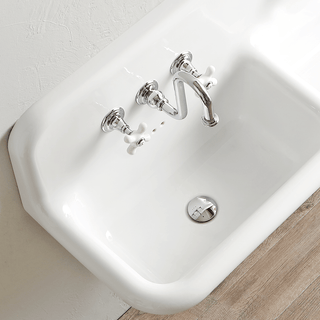 CERAMIC MOUNTED DOUBLE SINK WITH COLOUR OPTIONS - DYKE & DEAN