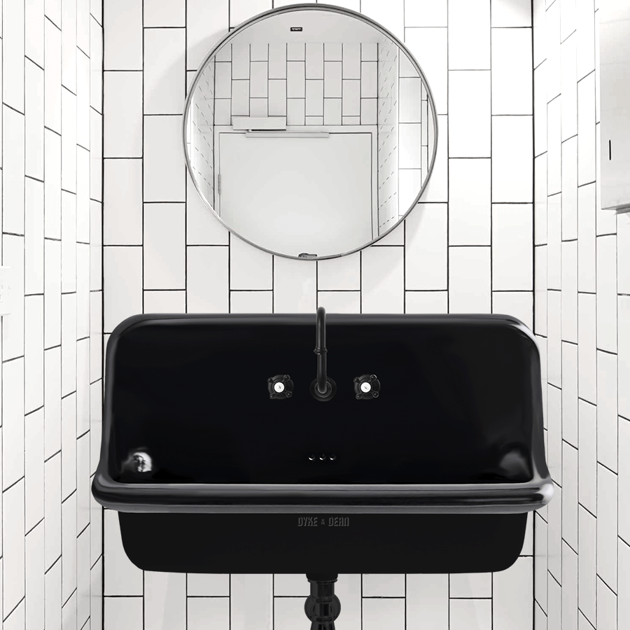 CERAMIC MOUNTED LARGE SINK WITH COLOUR OPTIONS - DYKE & DEAN