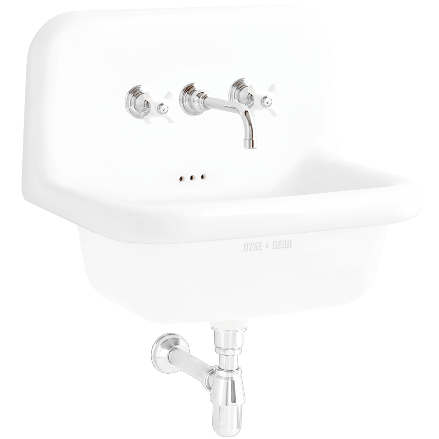 CERAMIC MOUNTED MEDIUM SINK WHITE - DYKE & DEAN