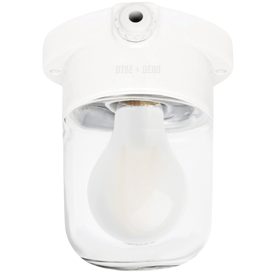 CERAMIC MOUNTED WALL LIGHT CLEAR E27 - DYKE & DEAN