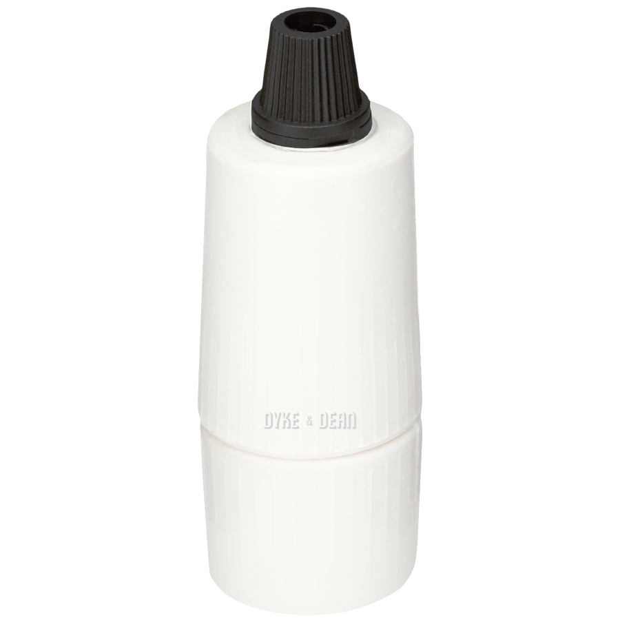 CERAMIC WHITE E14 SCREW BULB HOLDER - DYKE & DEAN