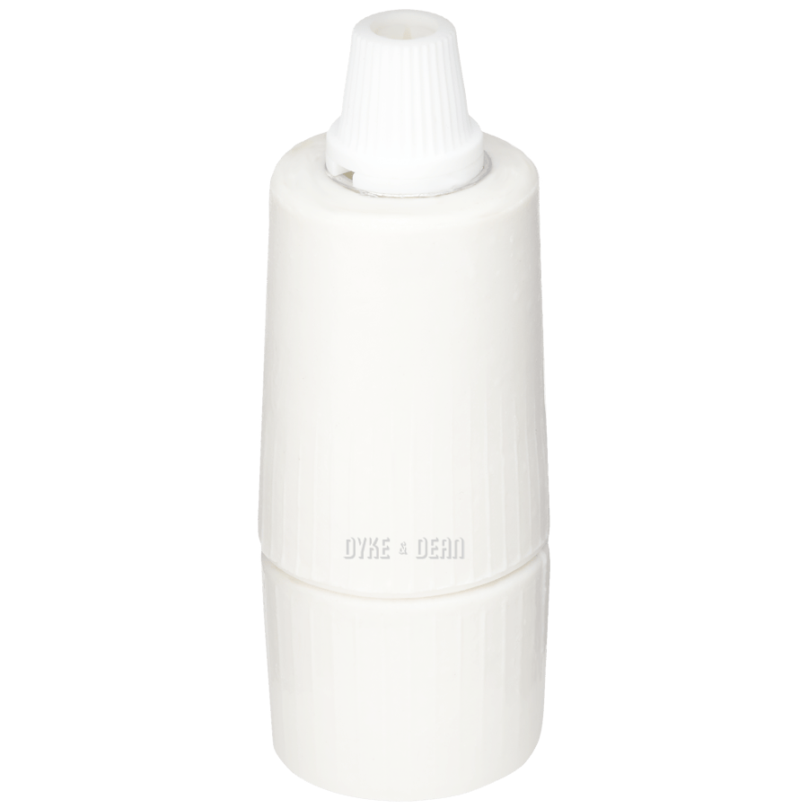 CERAMIC WHITE E14 SCREW BULB HOLDER - DYKE & DEAN