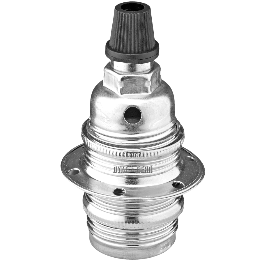 CHROME E14 SMALL SCREW BULB HOLDER - DYKE & DEAN