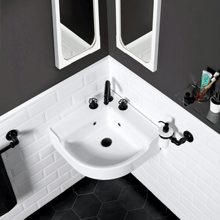 CLASSIC CERAMIC CORNER WALL & COUNTER SINK - DYKE & DEAN
