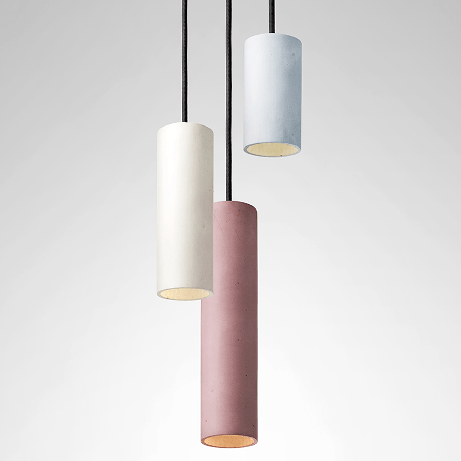 CONCRETE CYLINDER PENDANTS TALL - DYKE & DEAN