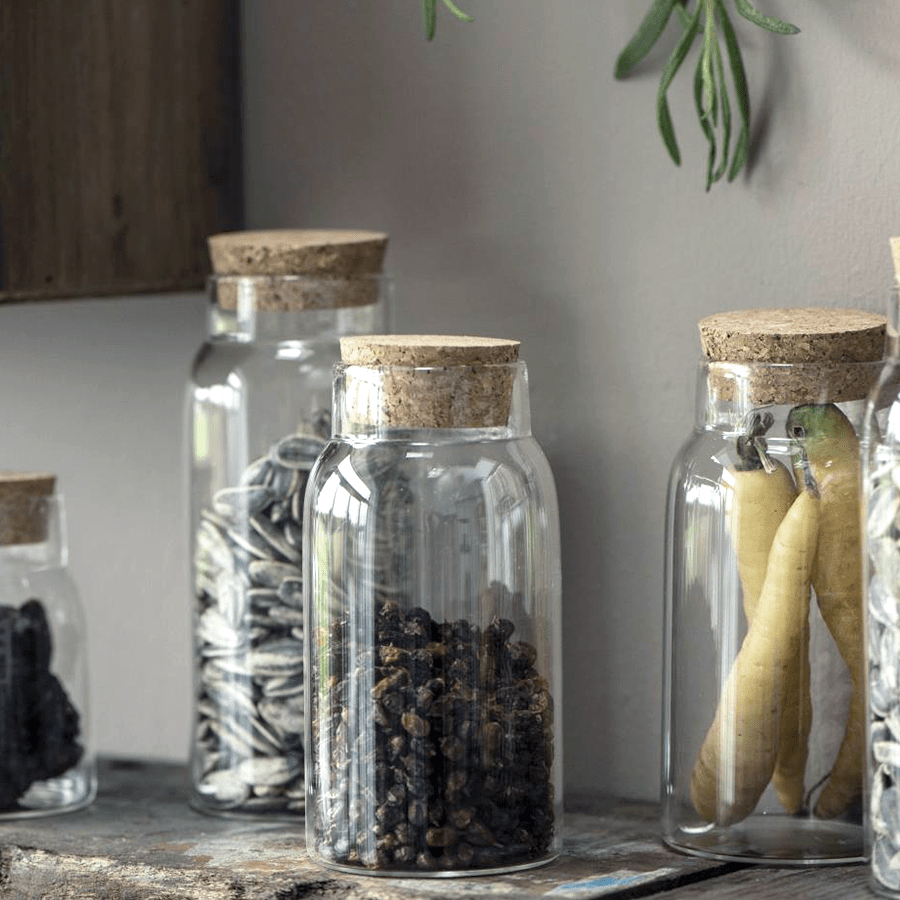 CORK GLASS STORAGE JAR 330ML - DYKE & DEAN