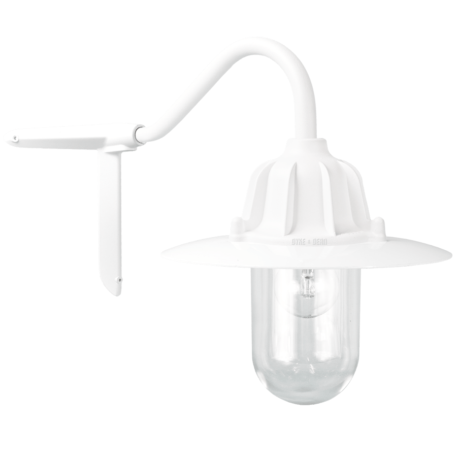 CORNER SWAN NECK SHADED LANTERN WHITE - DYKE & DEAN