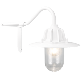 CORNER SWAN NECK SHADED LANTERN WHITE - DYKE & DEAN