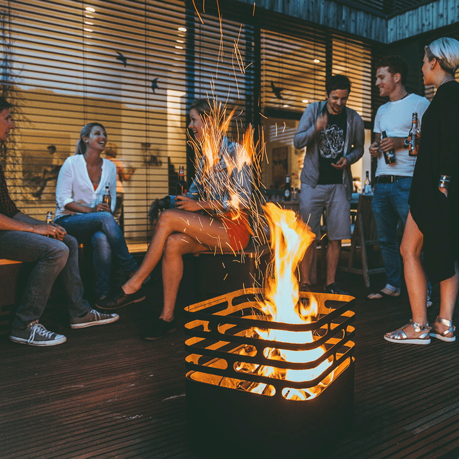 CUBE FIRE BASKET & GRILL RUSTY CUBE GRILL - DYKE & DEAN