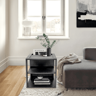 CUBE SIDE TABLE BLACK OAK - DYKE & DEAN