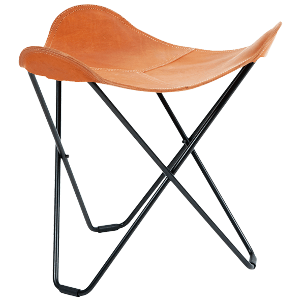 CUERO FLYING GOOSE STOOL TAN LEATHER - DYKE & DEAN