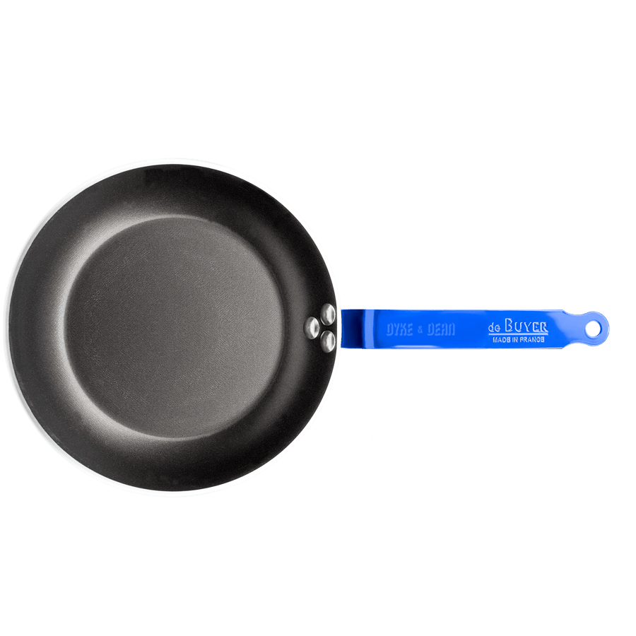 DE BUYER CHOC FRYING PANS BLUE HANDLES - DYKE & DEAN