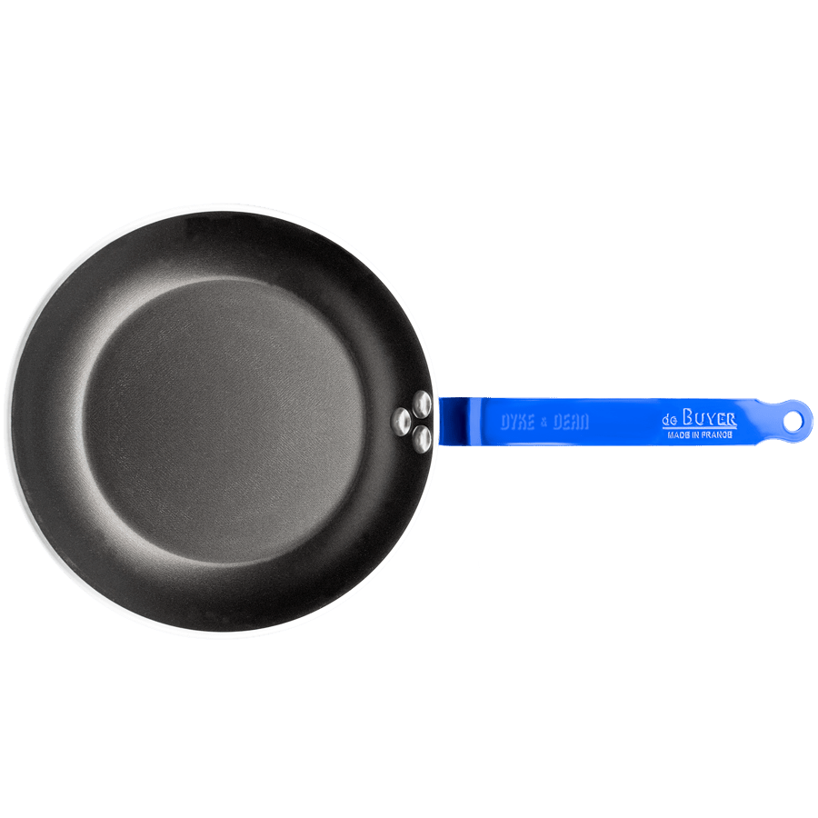 DE BUYER CHOC FRYING PANS BLUE HANDLES - DYKE & DEAN