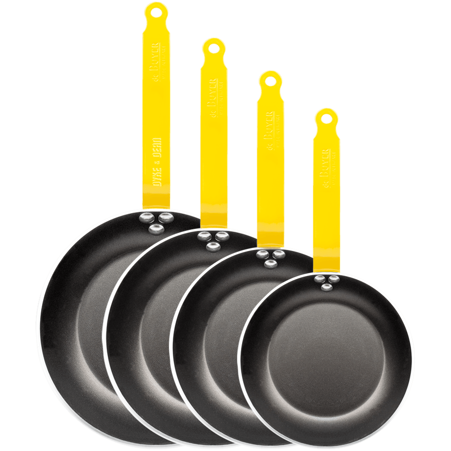 DE BUYER CHOC FRYING PANS YELLOW HANDLES - DYKE & DEAN