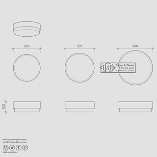 DISC WALL & CEILING LIGHT 300mm - DYKE & DEAN