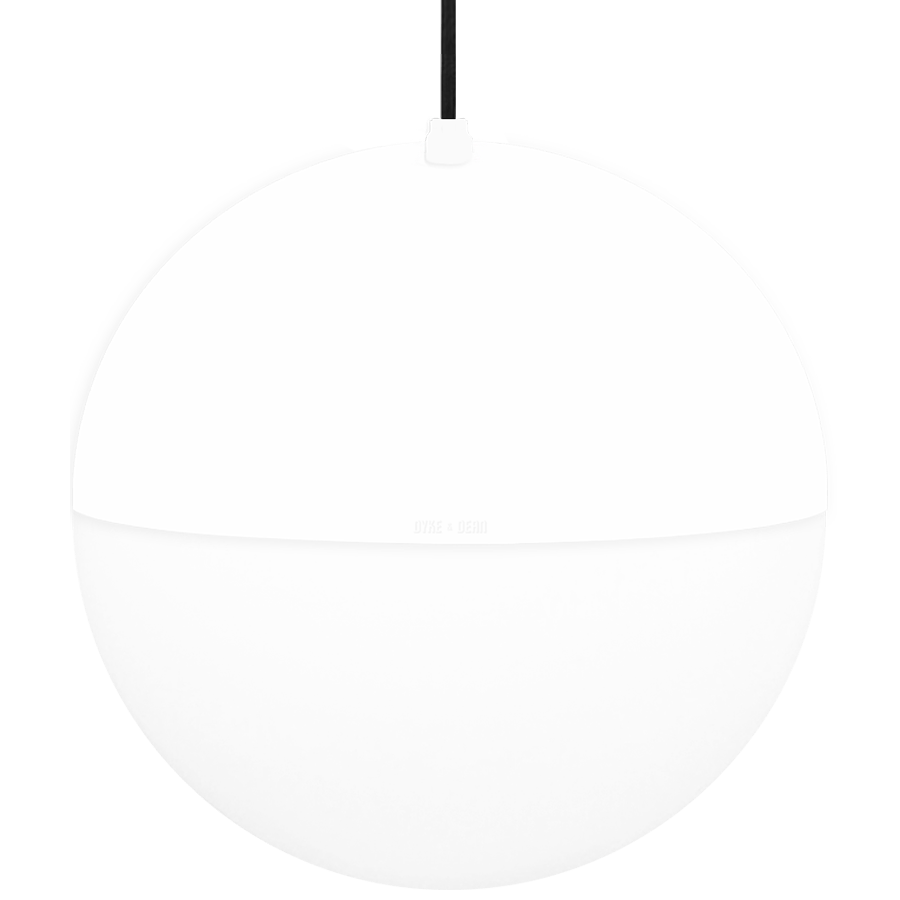 DOME CAPPED OPAL GLOBE PENDANT WHITE 400MM - DYKE & DEAN