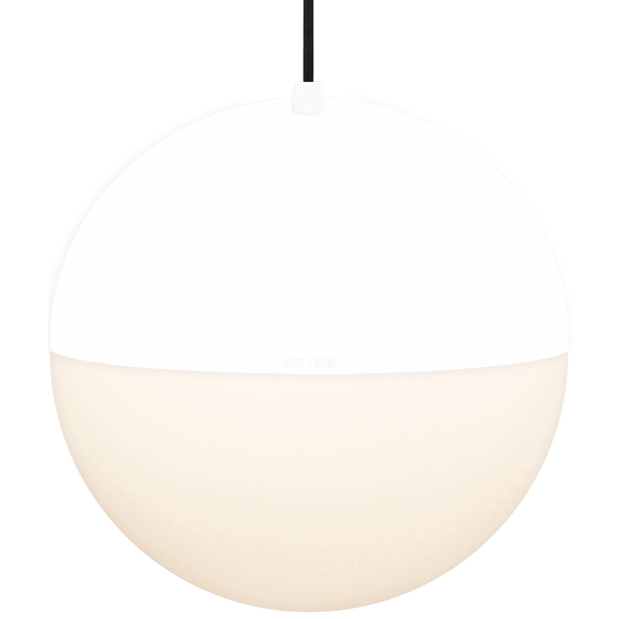 DOME CAPPED OPAL GLOBE PENDANT WHITE 500MM - DYKE & DEAN